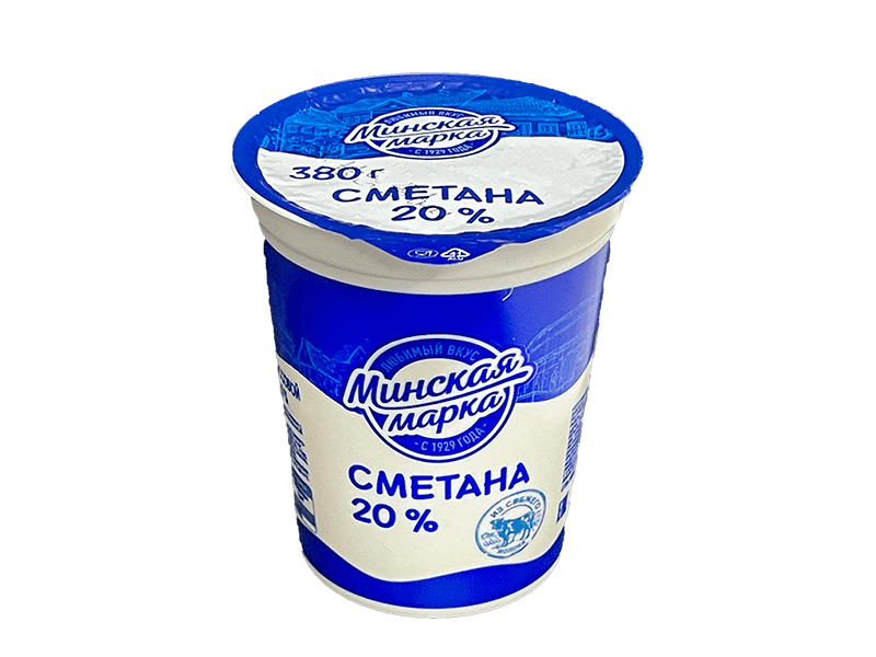 Сметана "Минская Марка" 20%, 0,380 кг, Белоруссия