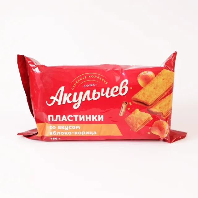 Пластинки слоёные со вкусом яблоко-корица, 0,18 кг