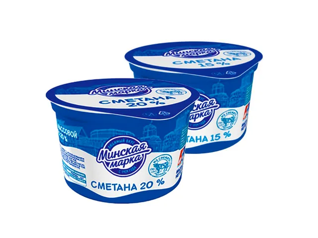 Сметана "Минская Марка" 15%, 0,18 кг, Белоруссия