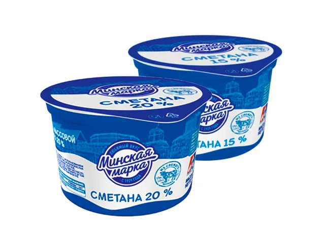 Сметана "Минская Марка" 20%, 0,18 кг, Белоруссия