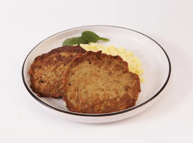 Печеночные оладьи с картофельным пюре, 250 гр, шт,