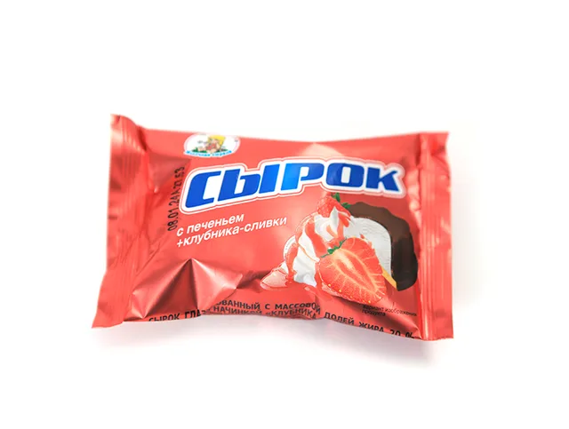 Сырок с печеньем Клубника со сливками, 20%, 40 гр, шт, Белоруссия