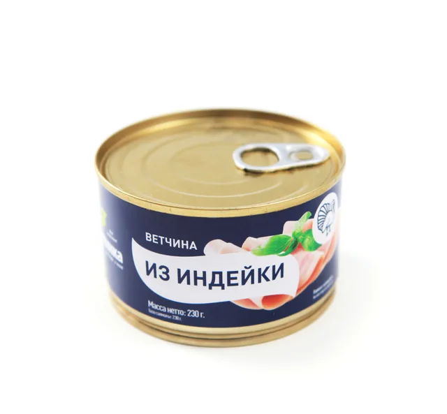 Ветчина из индейки ГОСТ, 230 гр, шт, Калинка